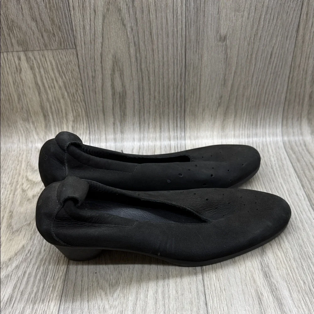 Arche Black Suede Block Heel Shoes